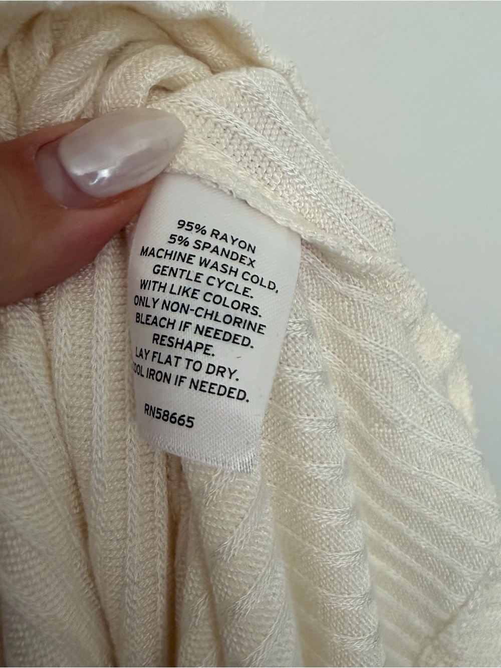 Nordstrom Rack Ribbed Johnny Collar Top Cream - Picture 5 of 7